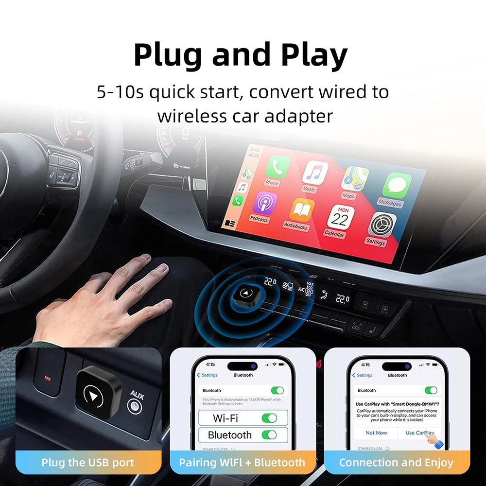 RoadEasy Wireless CarPlay Drive Hub 2 in 1